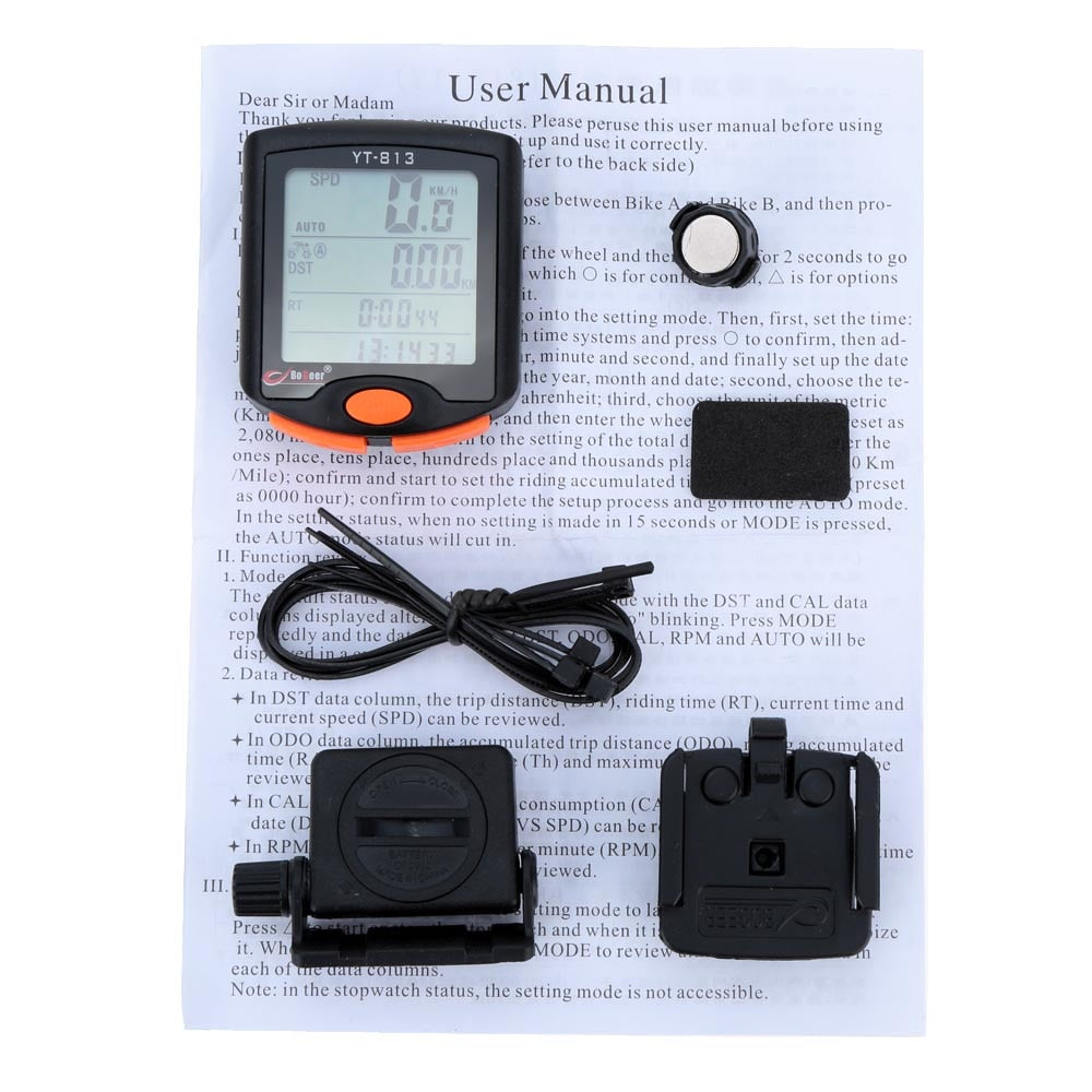 Waterproof Bike Speedometer LCD Backlight Rainproof