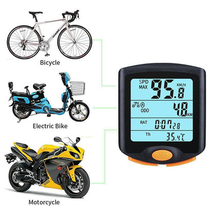 Waterproof Bike Speedometer  LCD Backlight Rainproof