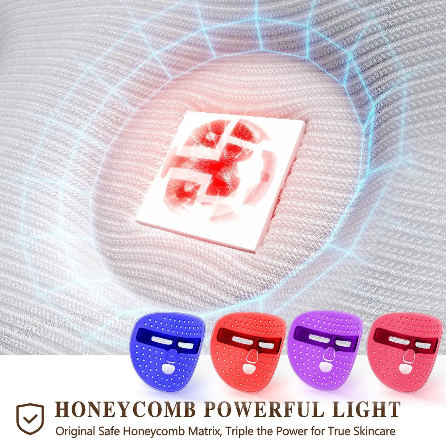 LED Face Mask Facial Care Tool, Light Therapy Mask For Face Skincare